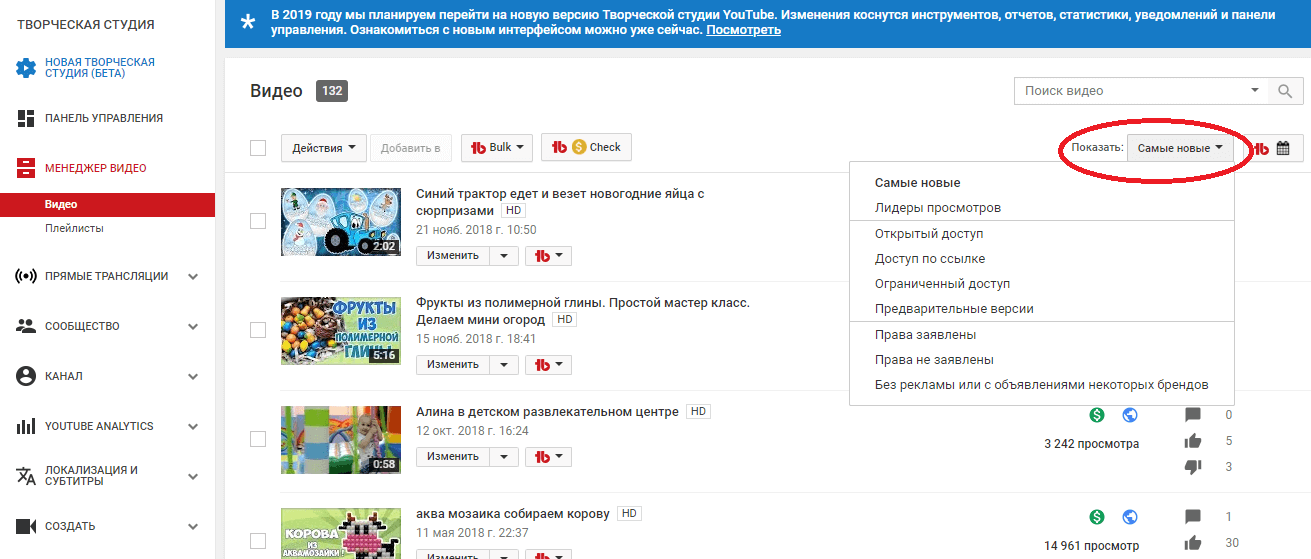 Раздел видео