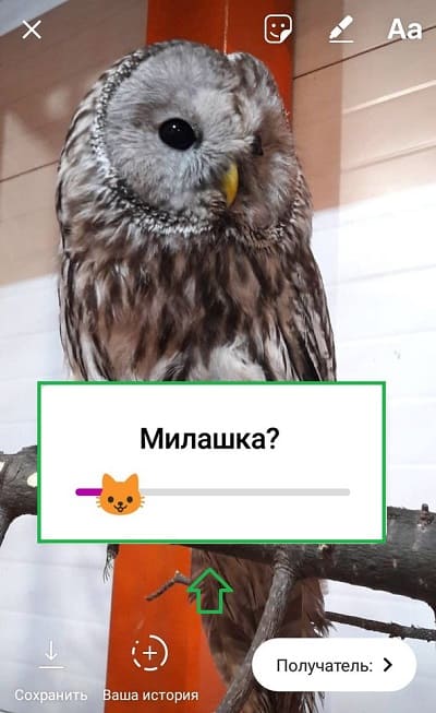 Эмоджи слайдер в Instagram Stories