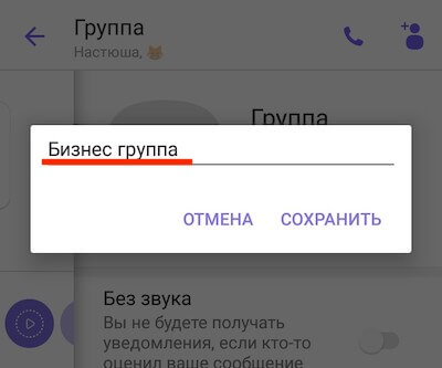 Как изменить название группы в вайбере