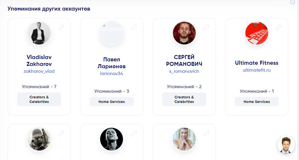 Упоминания в Инстаграм