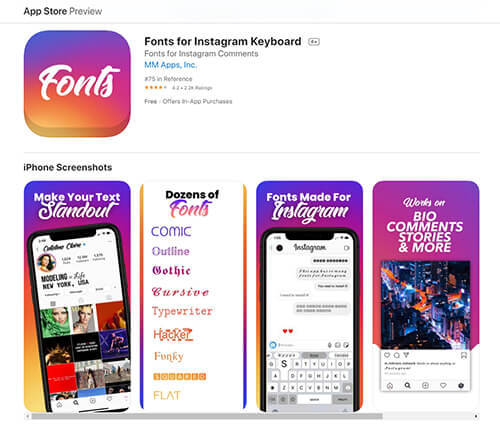 Клавиатура со шрифтами в Инстаграм