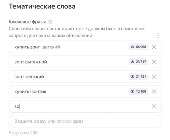 Тематические слова