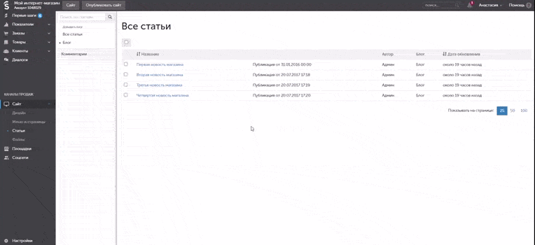 Конструктор сайтов для интернет-магазина