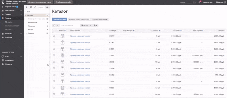 Конструктор сайтов для интернет-магазина