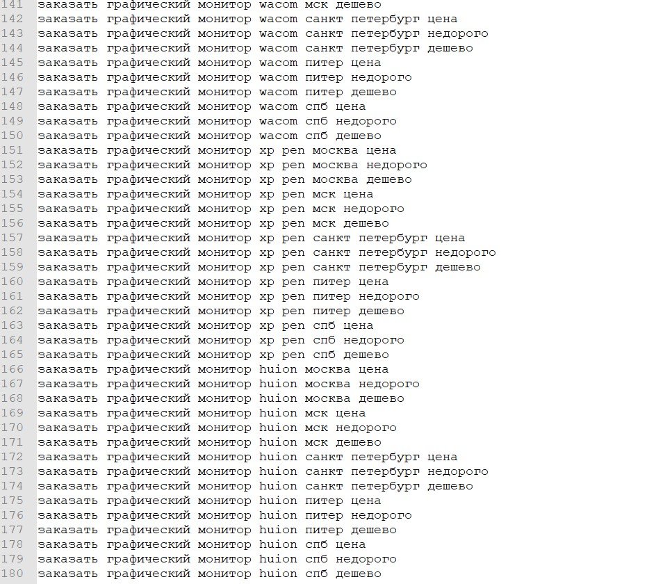 Комбинатор ключевых слов