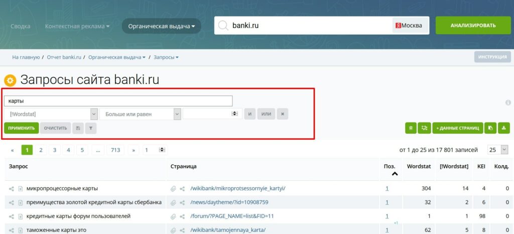 Как посмотреть ключевые слова конкурентов