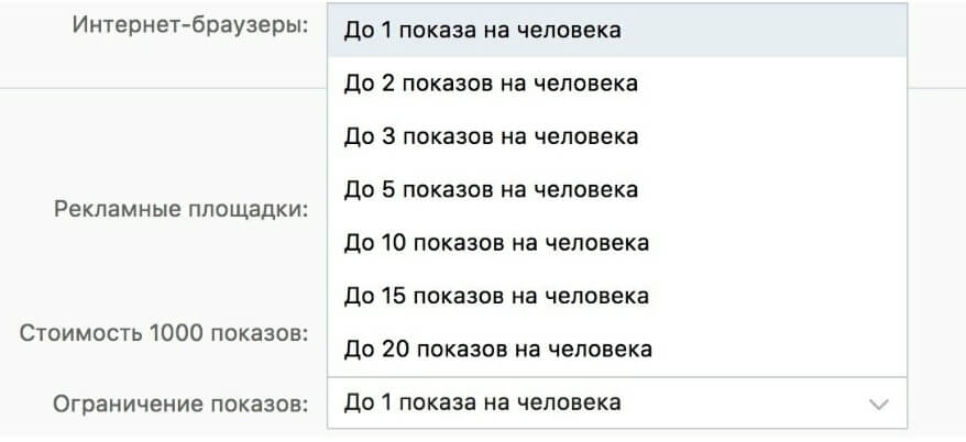 Количество показов на человека