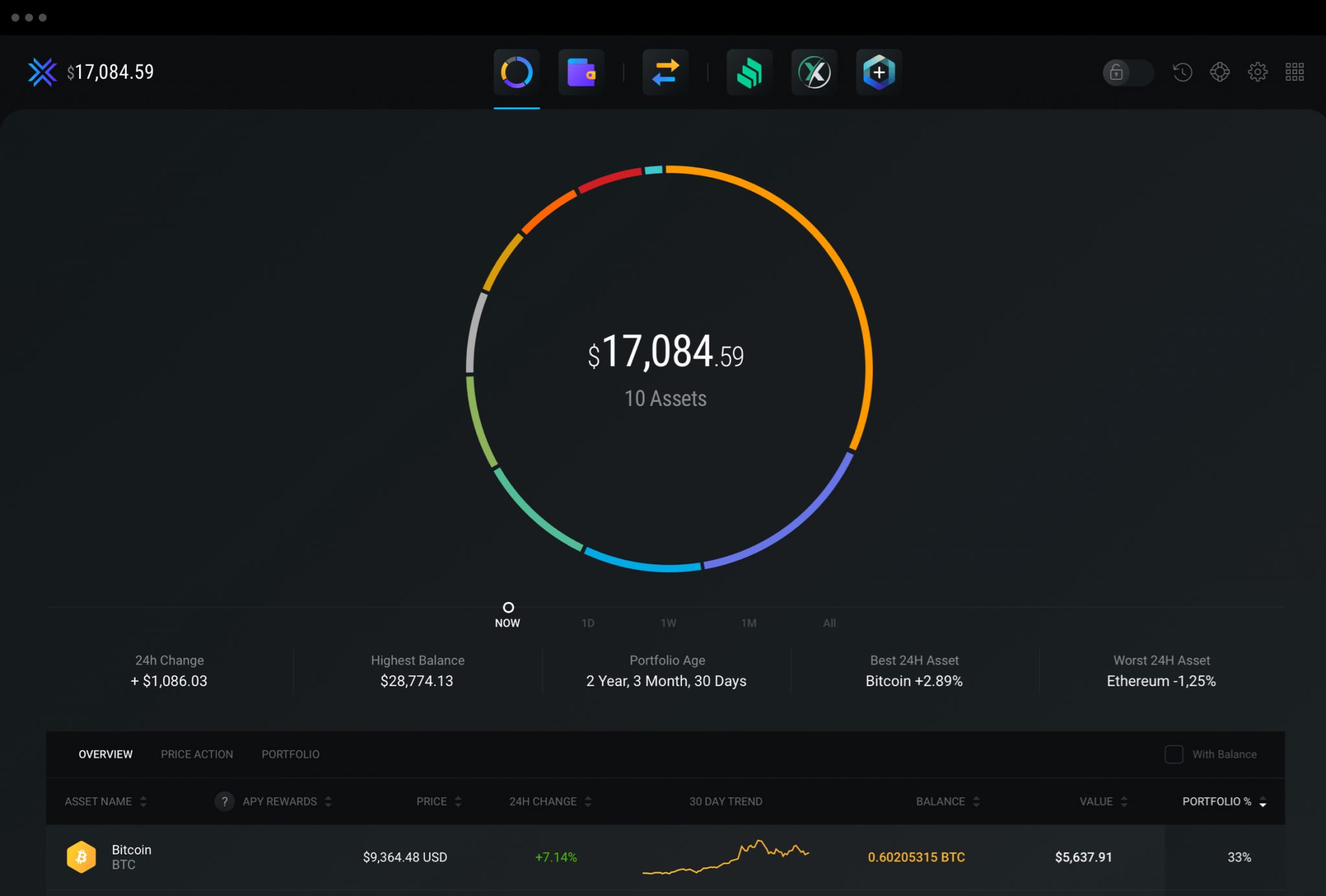 пример интерфейса десктопного криптокошелька