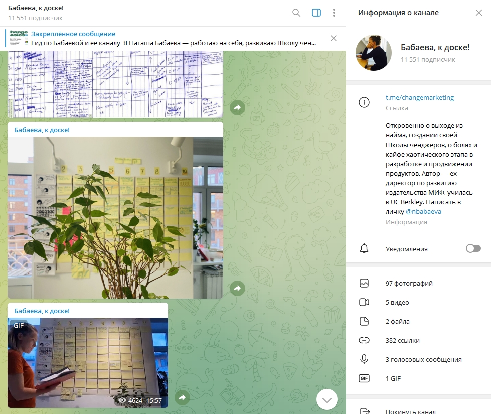 образец GIF-анимации в канале телеграмм
