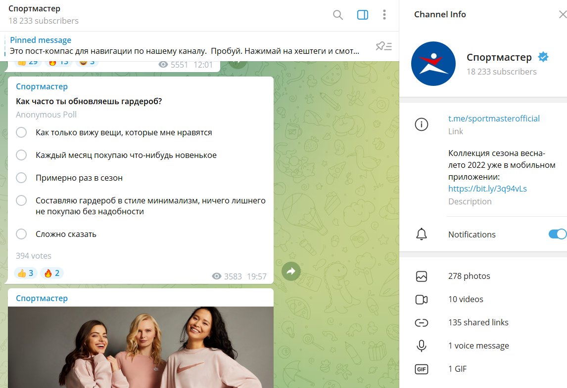 образец поста с опросом в канале-телеграмм
