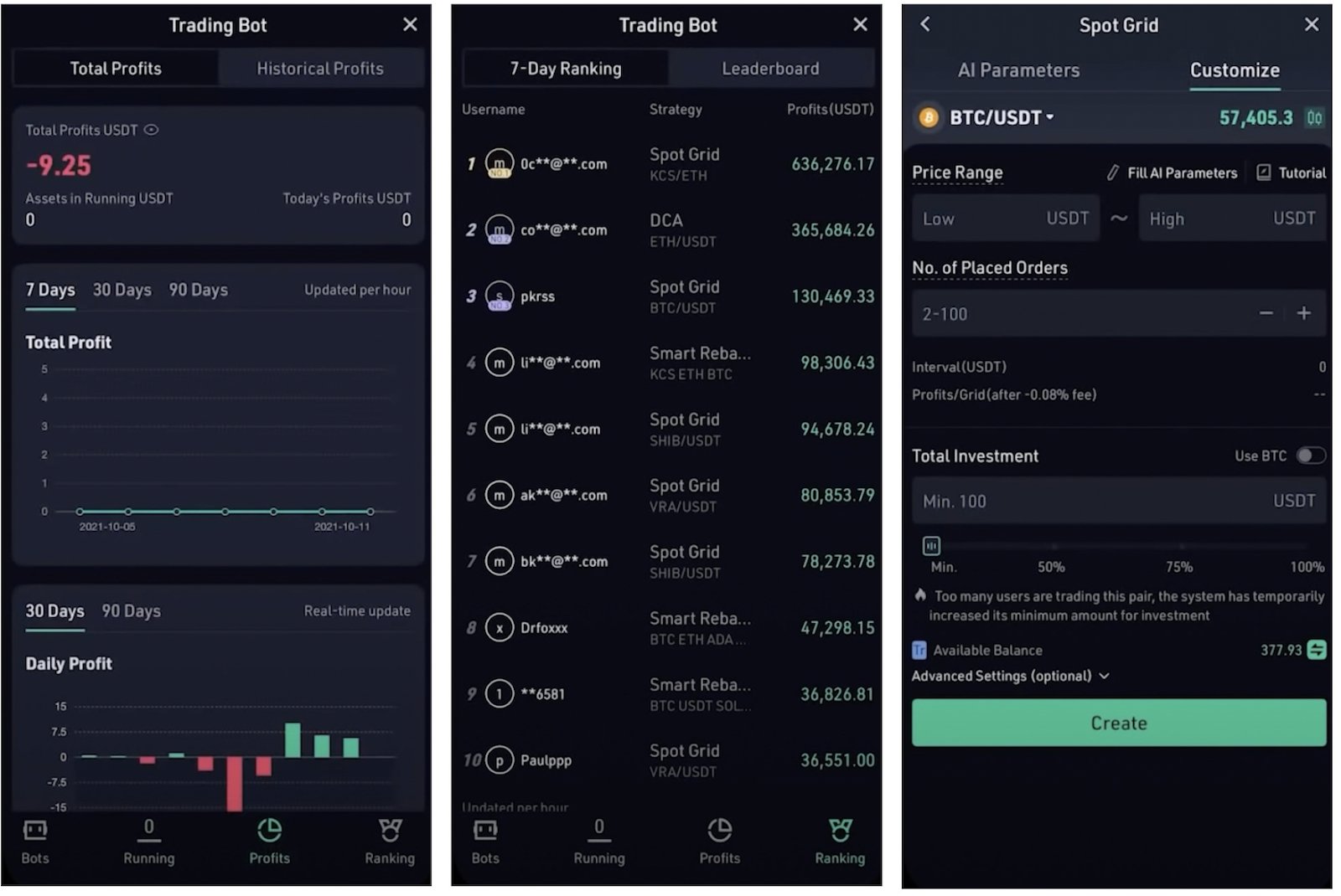 интерфейс торговых ботов для криптобирж