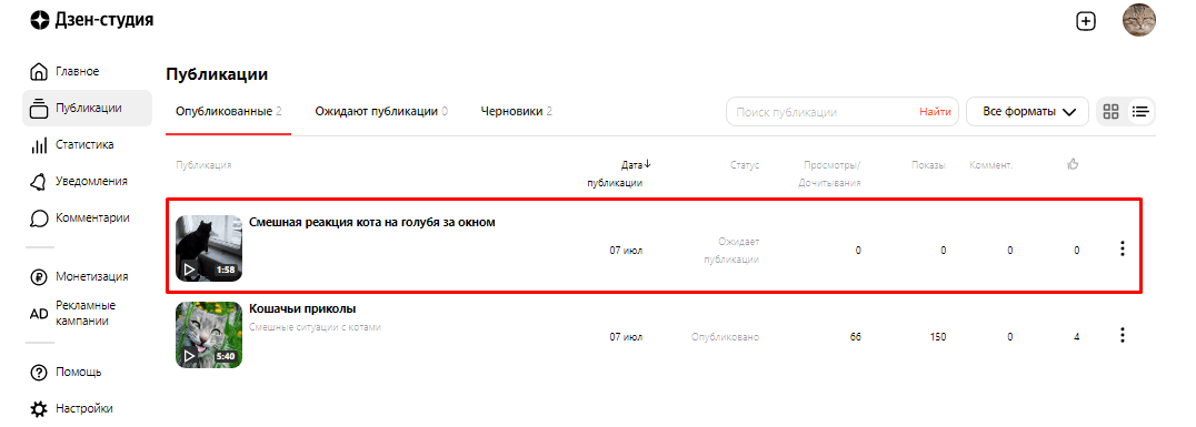 Видео на канале