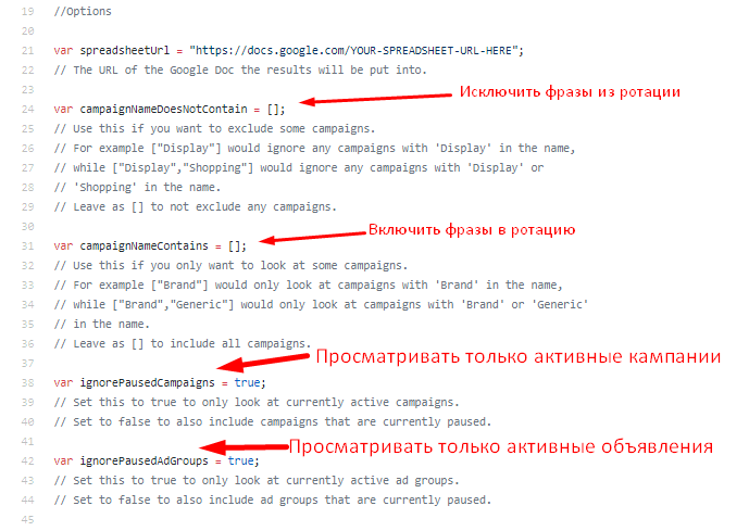 Ротация скопированных объявлений