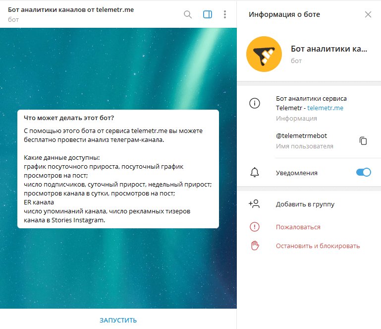 Бот для сбора статистики и оценки каналов