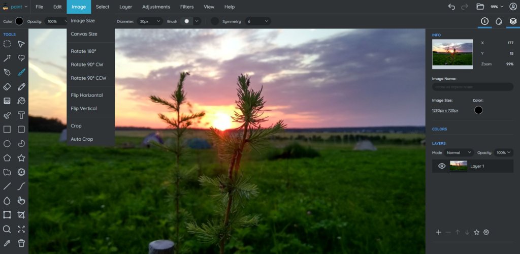 Интерфейс Sumopaint