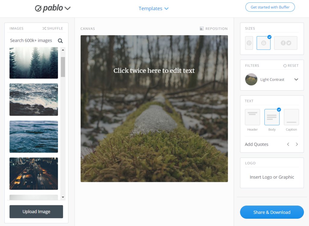 Так выглядит интерфейс Pablo by Buffer