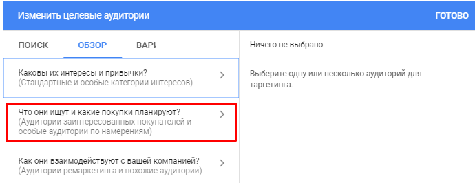 Изменение целевой аудитории