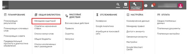 Настройка умной кампании через менеджер аудитории