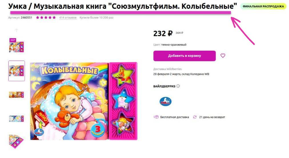 Оформление карточки товара для интернет-магазина
