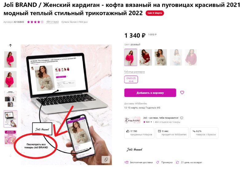Оформление карточки товара для интернет-магазина