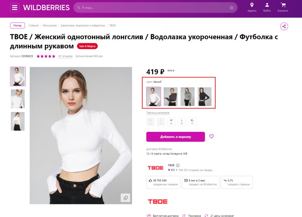 Оформление карточки товара для интернет-магазина