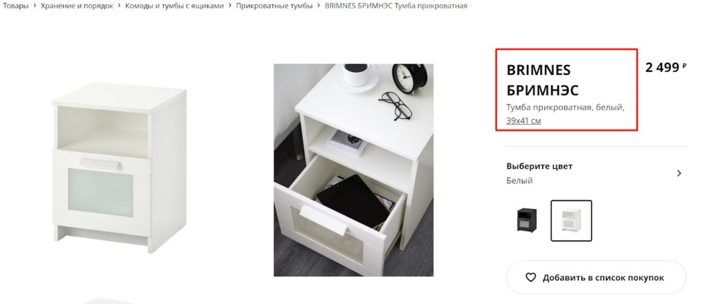 Оформление карточки товара для интернет-магазина