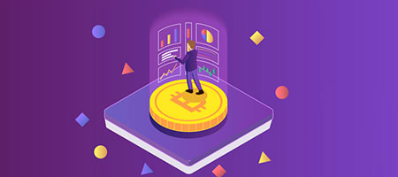 Фиолетовое изображение с графикой и освещением, показывающее человека с арт-элементами.