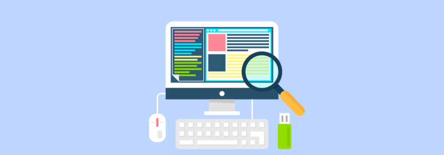 Увеличительное стекло для поиска с фокусом на мелких деталях.