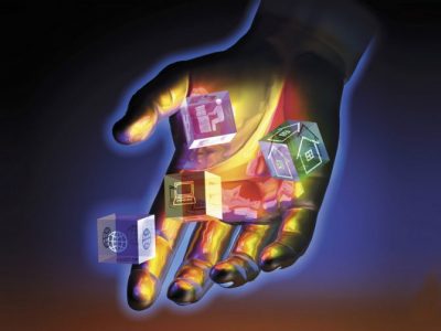 Современное искусство: изображение человеческой руки как часть рекламы графики.