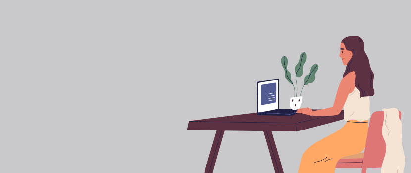 Женщина-взрослая пользуется ноутбуком за столом в кабинете с мебелью.