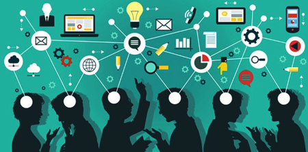 Человек сети исследует графику искусства - оптимизированный текст для изображения.