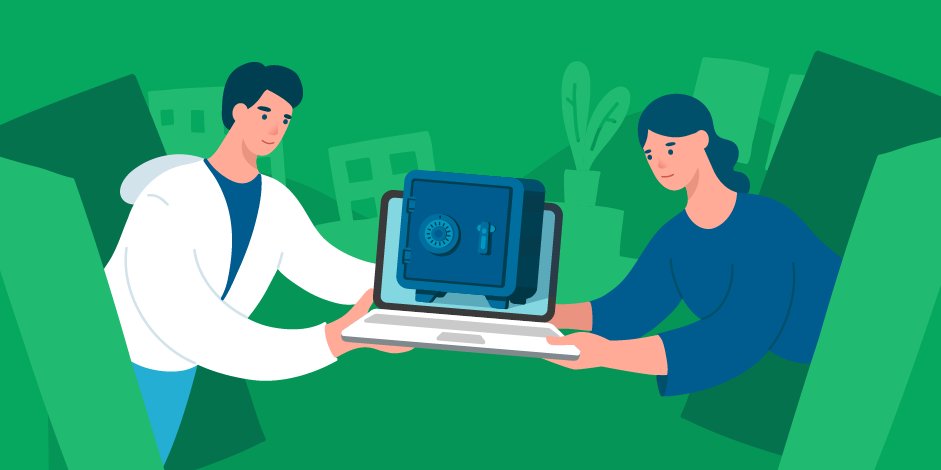 Человек в лабораторном халате и пальто, стоящий у здания больницы с КТ-сканером.