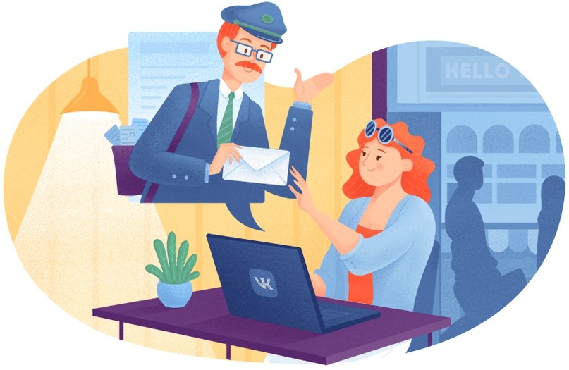 Женщина с ноутбуком в офисе возле растения и картины, одета в галстук