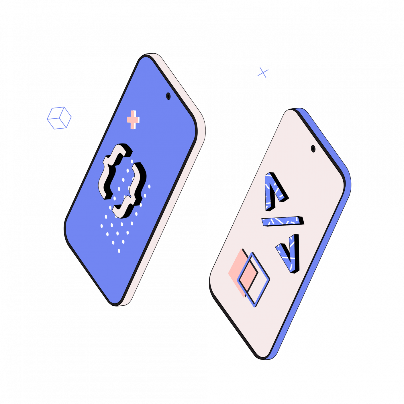 Электроника: мобильный телефон - изображение аппарата с экраном и кнопками.