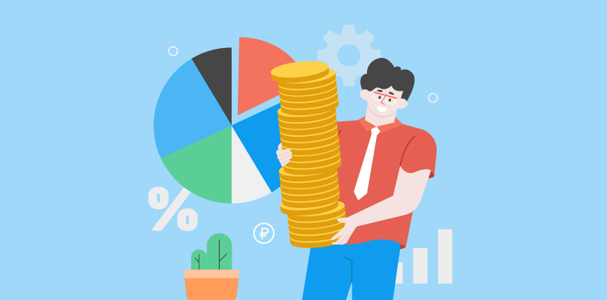 Человек в деловом костюме с галстуком и аксессуарами.