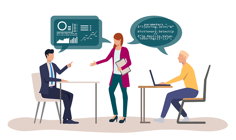 Взрослый мужчина ведет беседу за столом во время интервью в офисе.