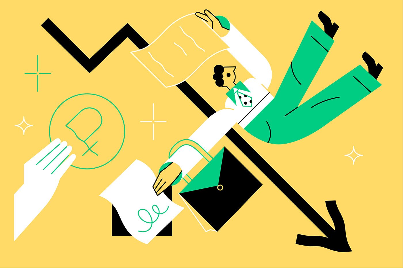 Люди на картине с символами и графикой. Элементы искусства и человек.