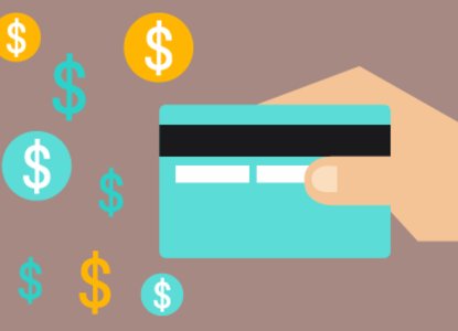 "Изображение текста и кредитной карты для онлайн платежей"