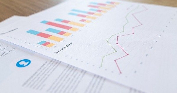 Диаграмма роста продаж в 2021 году на кривой линии.