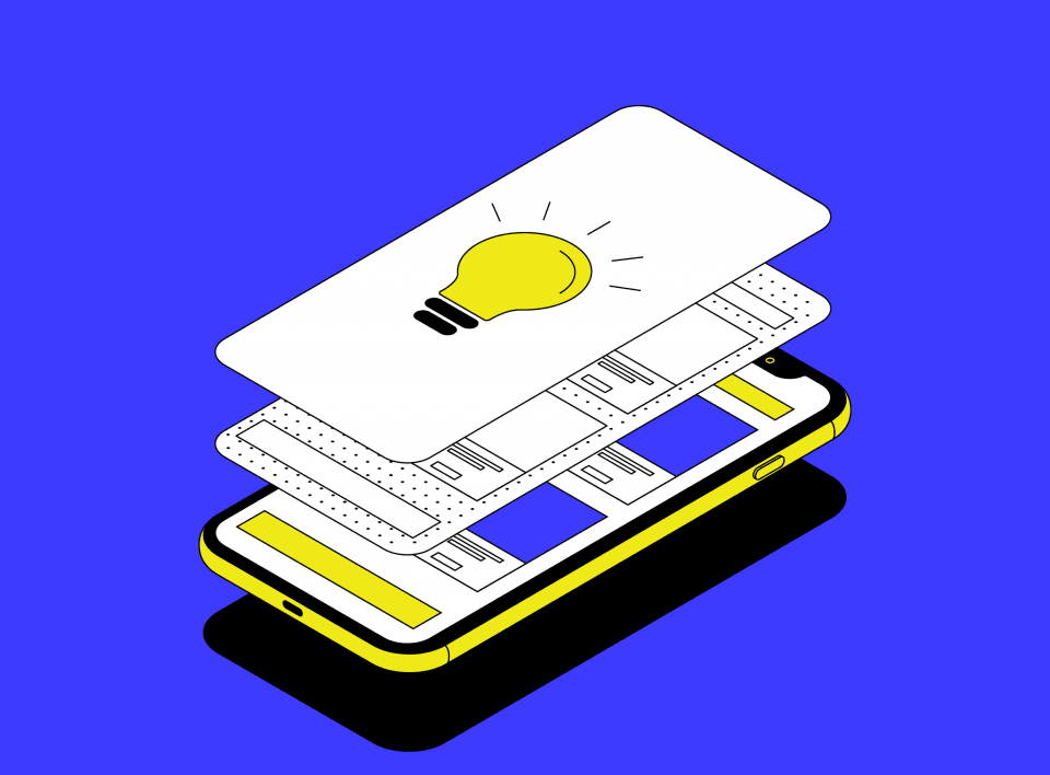 Электроника: смартфон отображает офисный стол с аксессуарами.