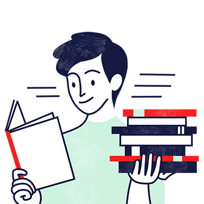 Человек читает книгу с интересом, контрастное изображение лица и головы.