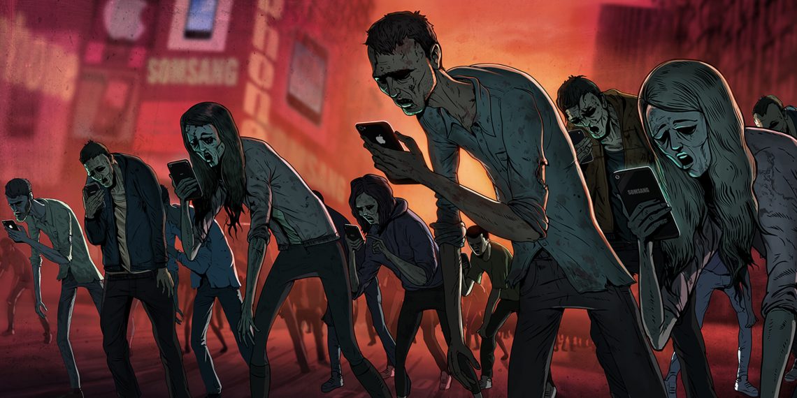 Взрослый мужчина в куртке и женщина с лицом, аниме.