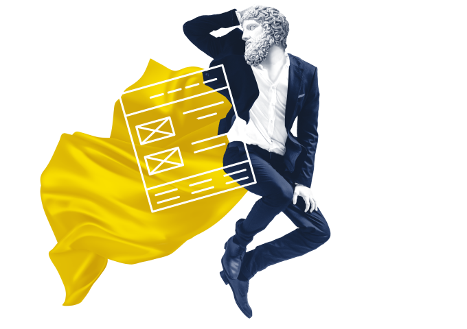 Мужчина в формальном костюме с сумкой и перчатками, стоящий среди зимнего пейзажа.