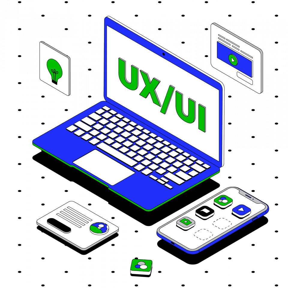 Ноутбук, монитор, клавиатура и другие компьютерные компоненты на столе.