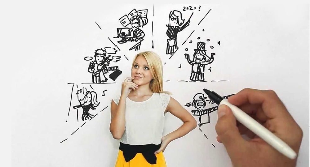 Человек с ручкой, рисунок лица - искусство.