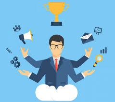 Изображение современного искусства - человек на фоне абстрактного фона.