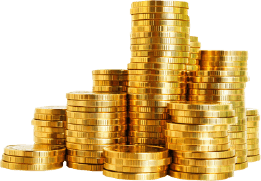 Золото и сокровища: монеты и деньги, символизирующие богатство и изобилие.