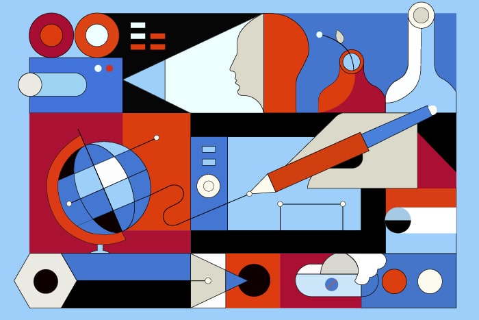 Искусство: абстрактная картина в темных тонах с яркими пятнами.