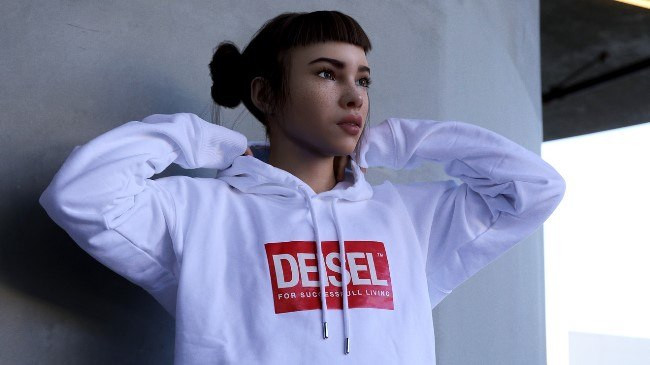 Вязаный свитер для подростка - подросток в худи, лицо молодого парня.