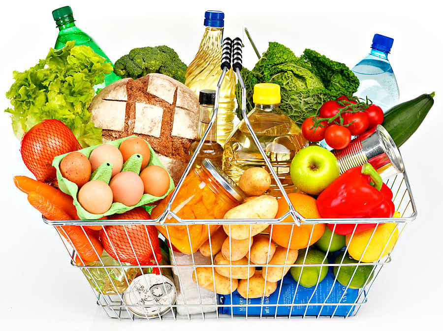 Корзина с цитрусовыми фруктами — продукты, апельсины, растения, покупки.